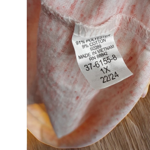 Woman Within T-Shirt Plus Size‎ 1X 22 24 Soft Pink Heathered S/S Tee Shirt Top - Picture 3 of 9